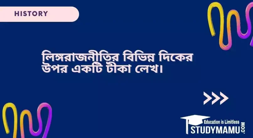 লিঙ্গরাজনীতির বিভিন্ন দিকের উপর একটি টীকা লেখ।