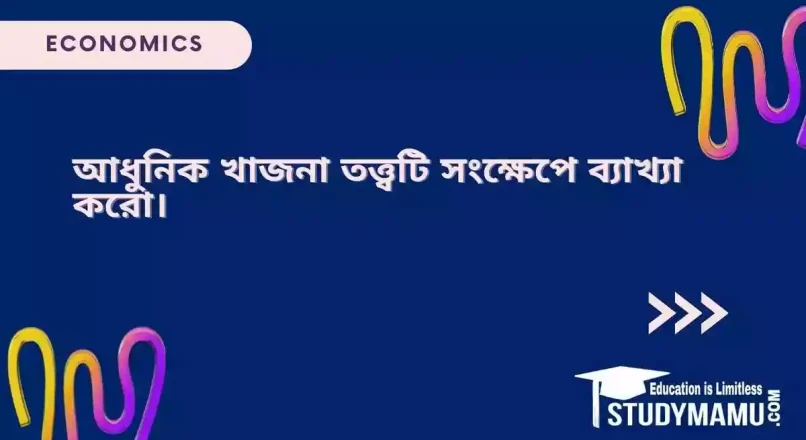 আধুনিক খাজনা তত্ত্বটি সংক্ষেপে ব্যাখ্যা করো।